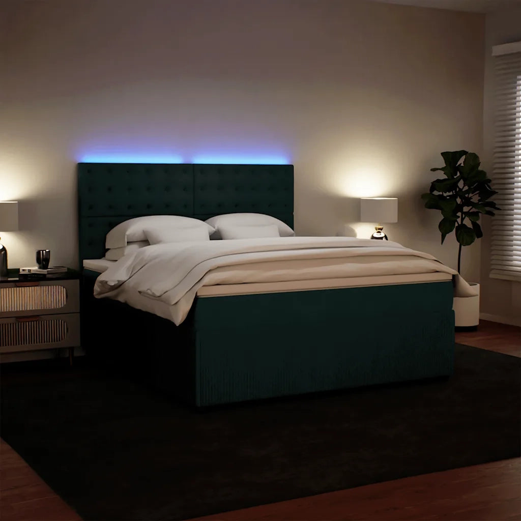 Giroletto a Molle con Materasso Verde Scuro 180x200 cm Velluto 3294721