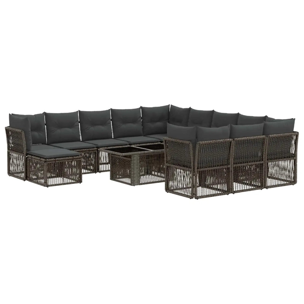 Set Divano da Giardino 13 pz Grigio e Grigio Scuro polyrattan 3436583