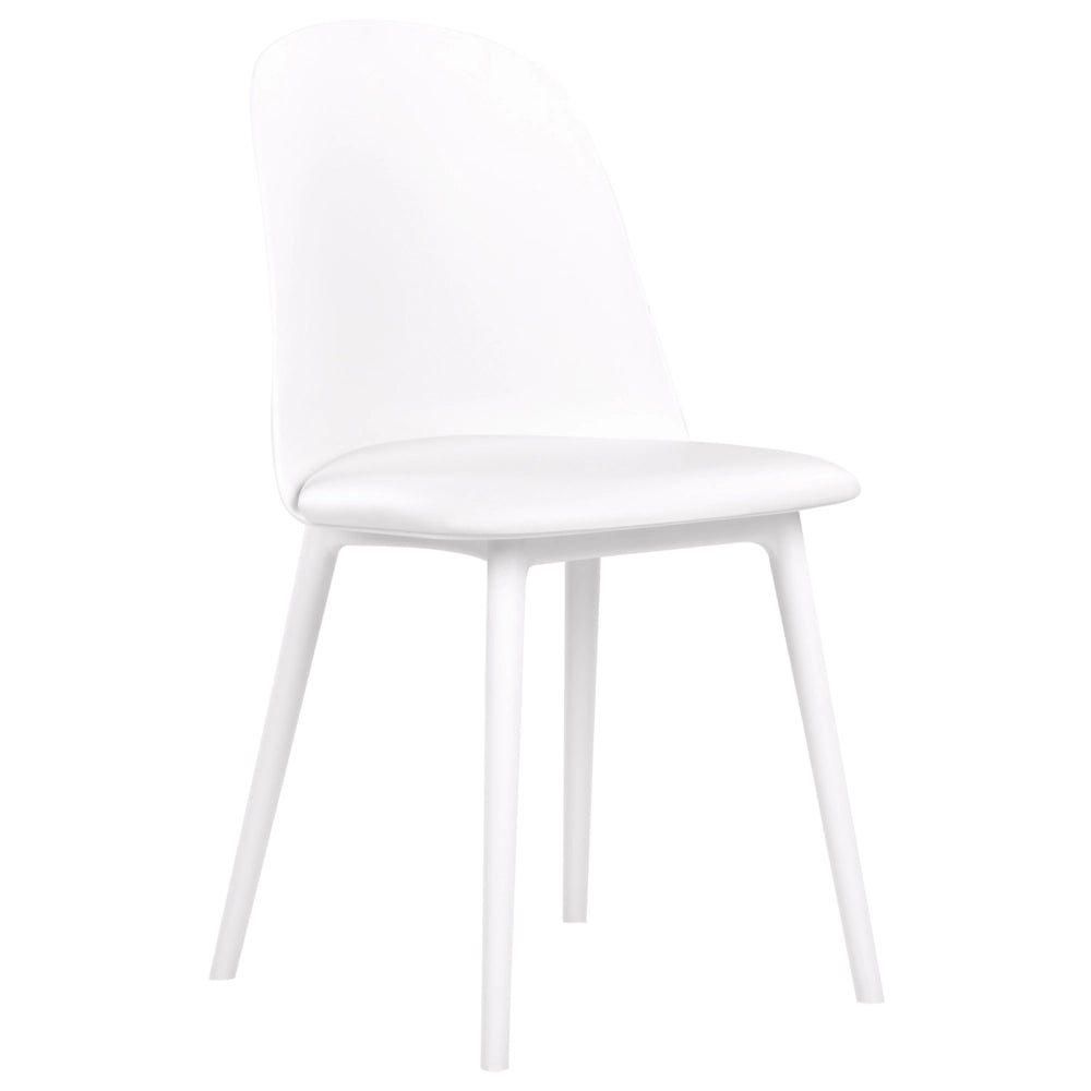 Set di 2 sedie da pranzo Seduta sintetica imbottita bianca Sedute da cucina Soggiorno moderno minimalista