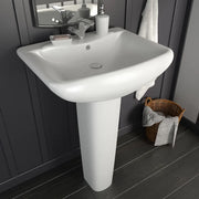 Lavandino a Colonna in Ceramica-Lavabo-Lavello Bianca 580x470x200 mm