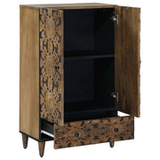 Credenza | Mobile Alto Marrone 60 x 33,5 x 100 cm Legno di mango massello