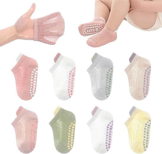 Sokky per bambini con maniglie decorative e schema a reticolo per bambini, bambine, bambini e bambine (1-3 anni)