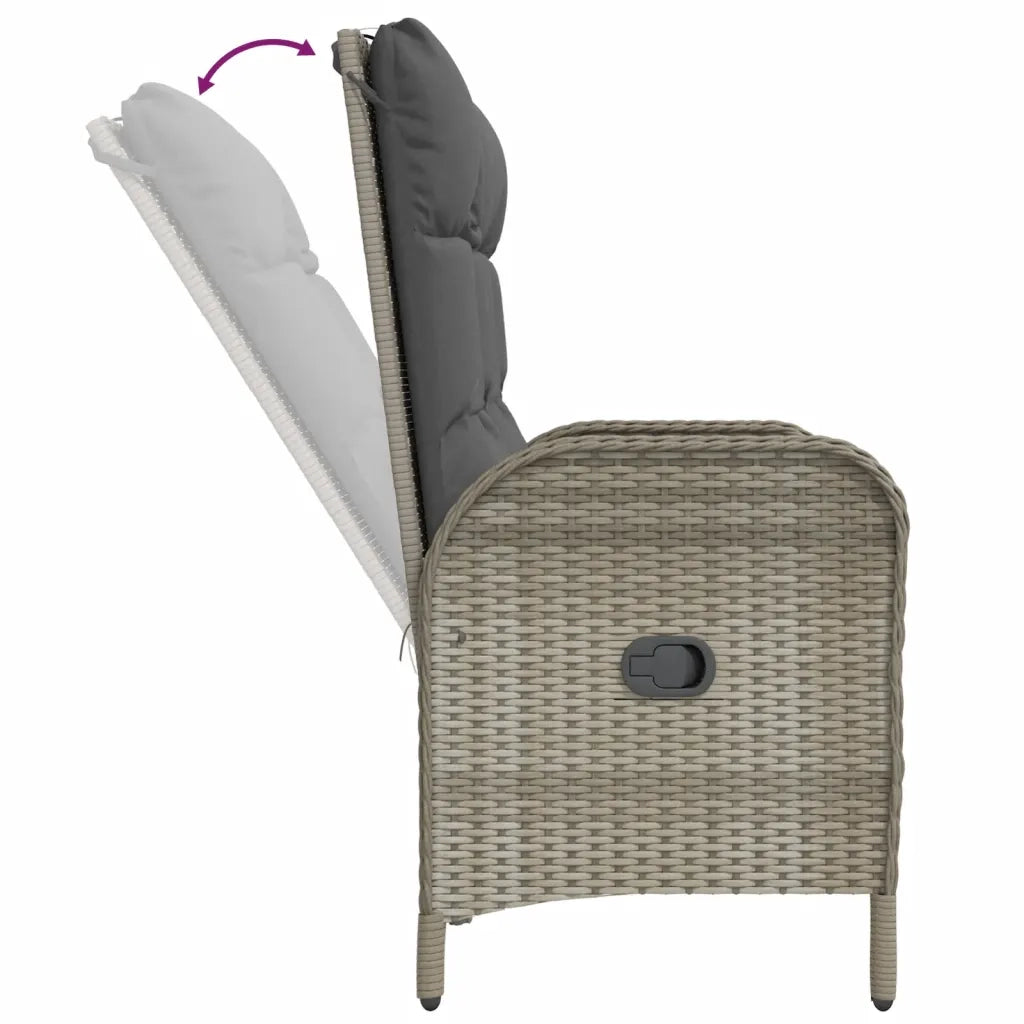 Set da Pranzo da Giardino 4 pz con Cuscini in Polyrattan Grigio 3203504