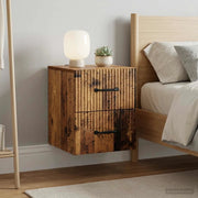 Mobiletto da notte a muro 2 pcs Legno antico 34,5 x 33 x 40 cm 898992