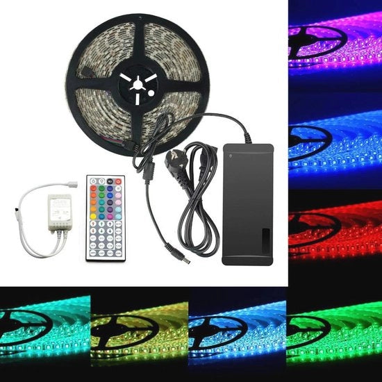 Striscia LED RGB acqua resistente 10m - 600 LED - 44 tasti telecomando