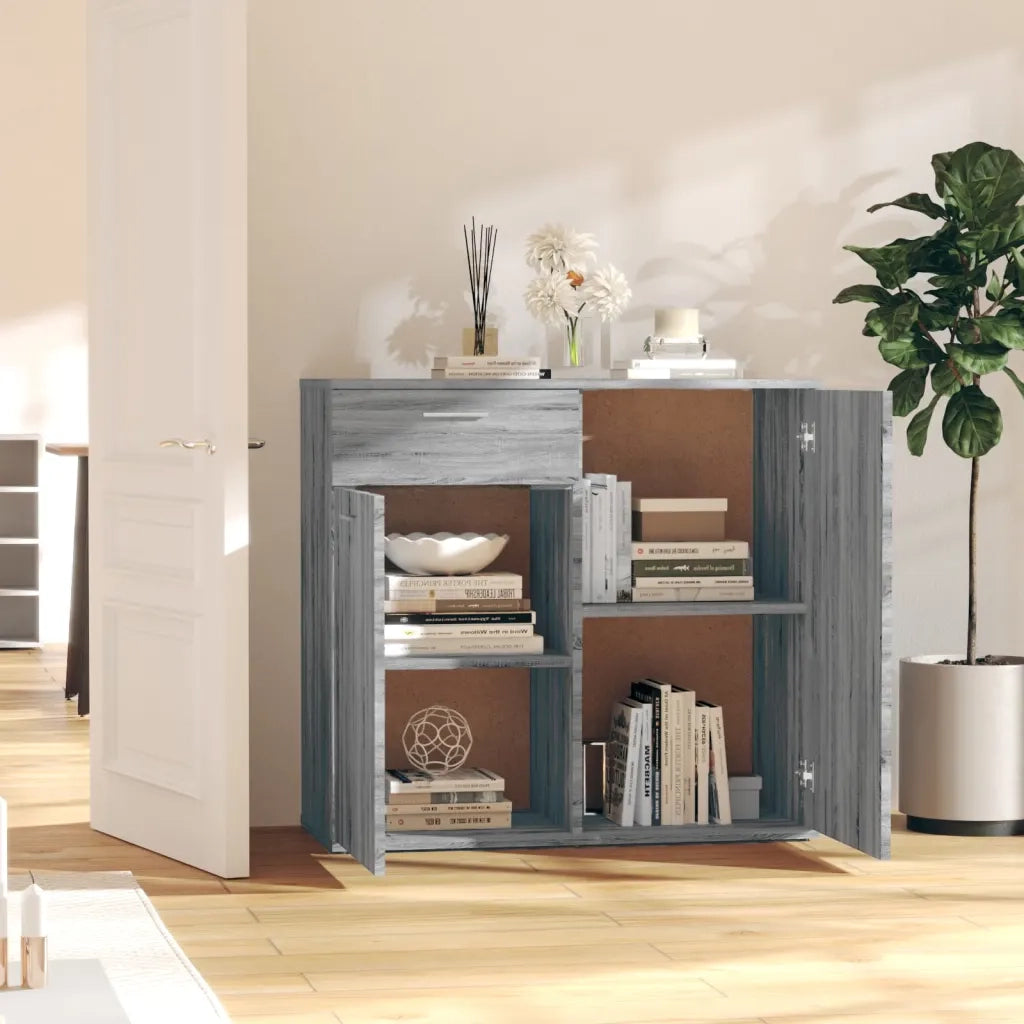 Credenza Grigio Sonoma 80x36x75 cm in Legno Multistrato cod mxl 23855