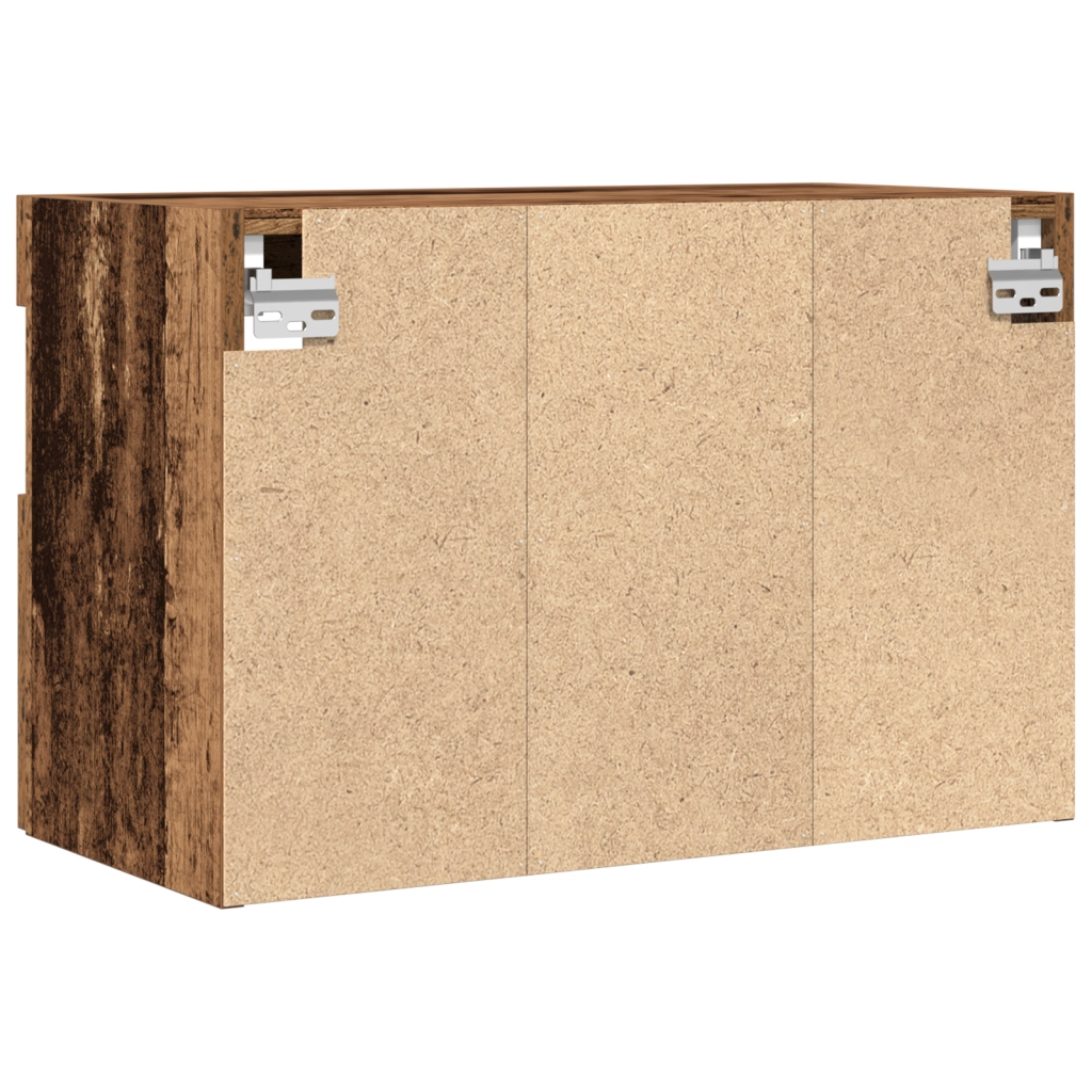 Armadi da muro per TV  con luci LED 2 pezzi in legno antico 60x30x40 cm