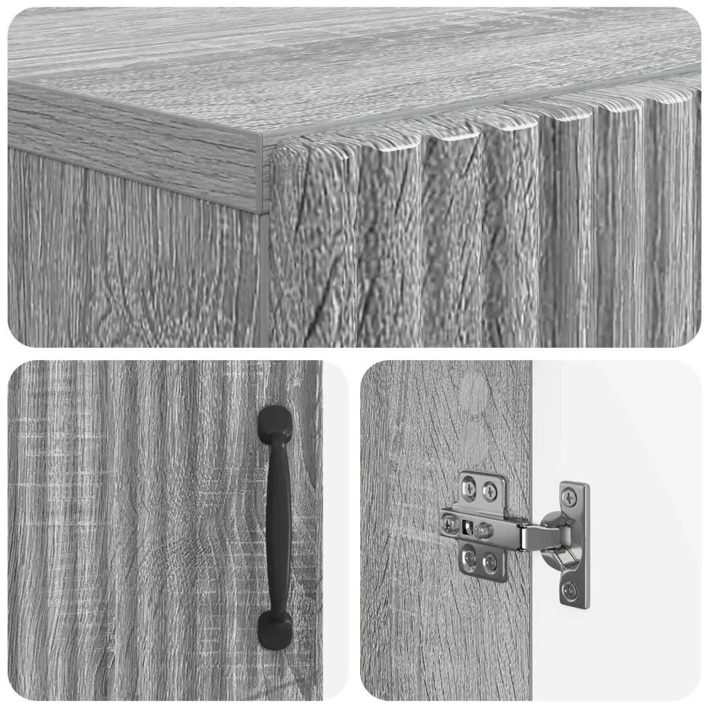 Mobiletto da Bagno HOORN Sonoma grigio 59,5 x 31 x 77 cm 897281