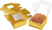 Dozzi di torta di compleanno con finestra trasparente per cupcakes 50 pezzi in oro - fai da te - donuts - biscotti - meringhe - Natale