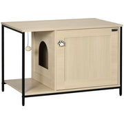 Easycomfort Mobile per Lettiera Gatti in Legno e Acciaio con Anta Magnetica, 80x48x55cm, Quercia