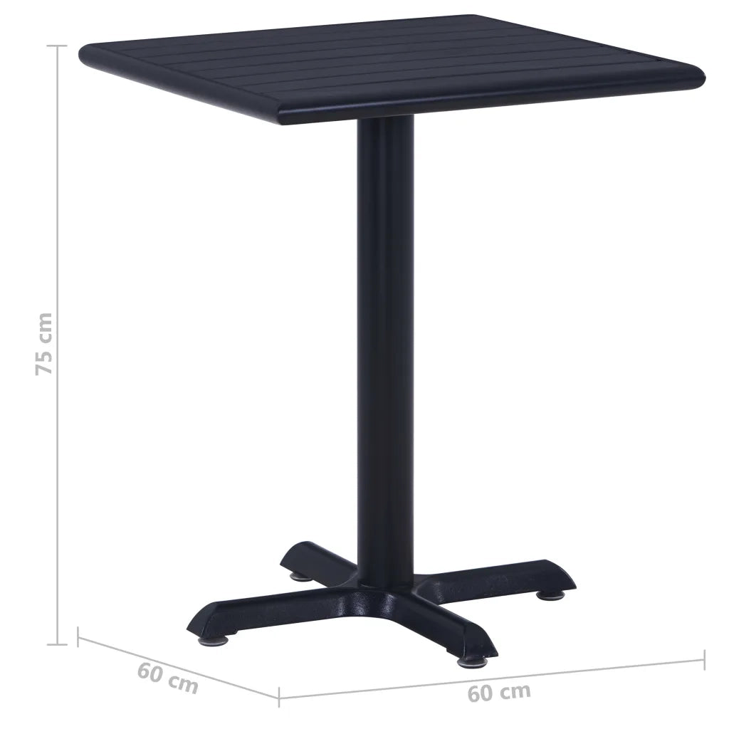 Tavolo da Giardino Nero 60x60x75 cm 49469