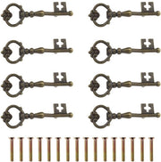 Maniglie a forma di chiave in bronzo antico - 8 pezzi - Maniglie per mobili - Installazione facile - Lunghezza totale 119 mm
