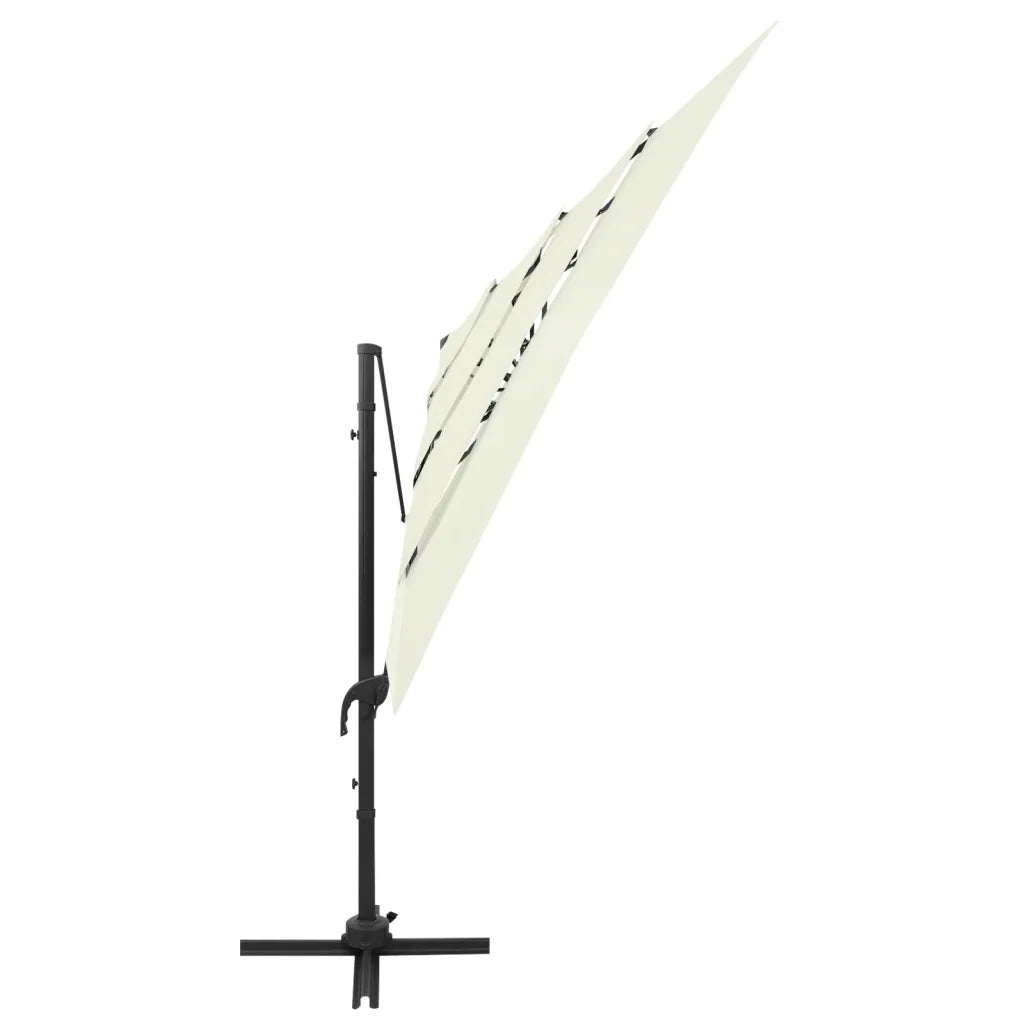 Ombrellone a Sbalzo 4 Livelli Palo Alluminio 250x250 cm Sabbia 313820