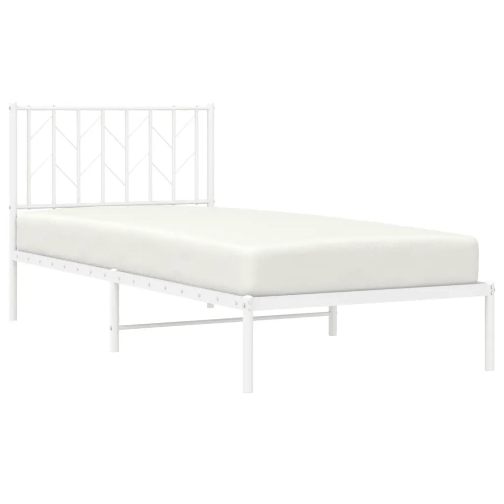 Giroletto con Testiera Metallo Bianco 90x200 cm 374479
