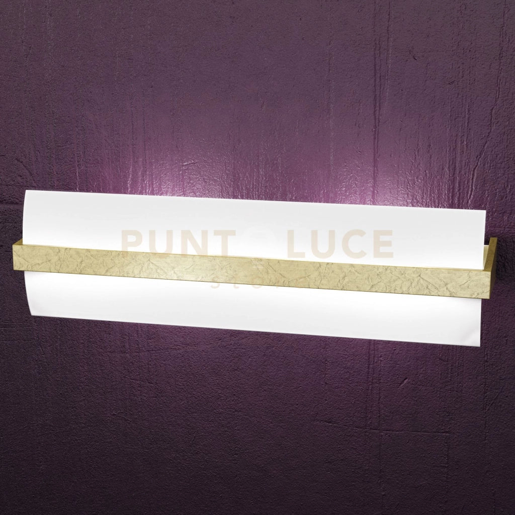 WOOD APPLIQUE CM.50 2 LUCI FOGLIA ORO 1019-A50-FO