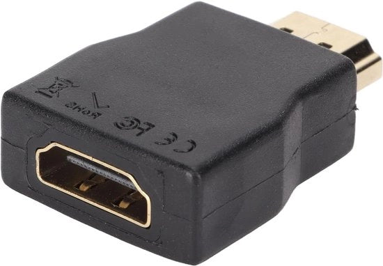 Adattatore HDMI maschio a femmina - protezione ESD e sovracorrente - compatibile con HDMI HD 1.4/HDCP/IEC 61000 4 2 - mini adattatore HDMI.