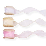 Decorazione con Lint a 3 Rolli - Organza Chiffon a Maglia - 40mm di Larghezza - Effetto Scintillio - Sottile - Adatto per DIY, Trecce e Decorazioni di Fiori - Avvolgimento di Regali