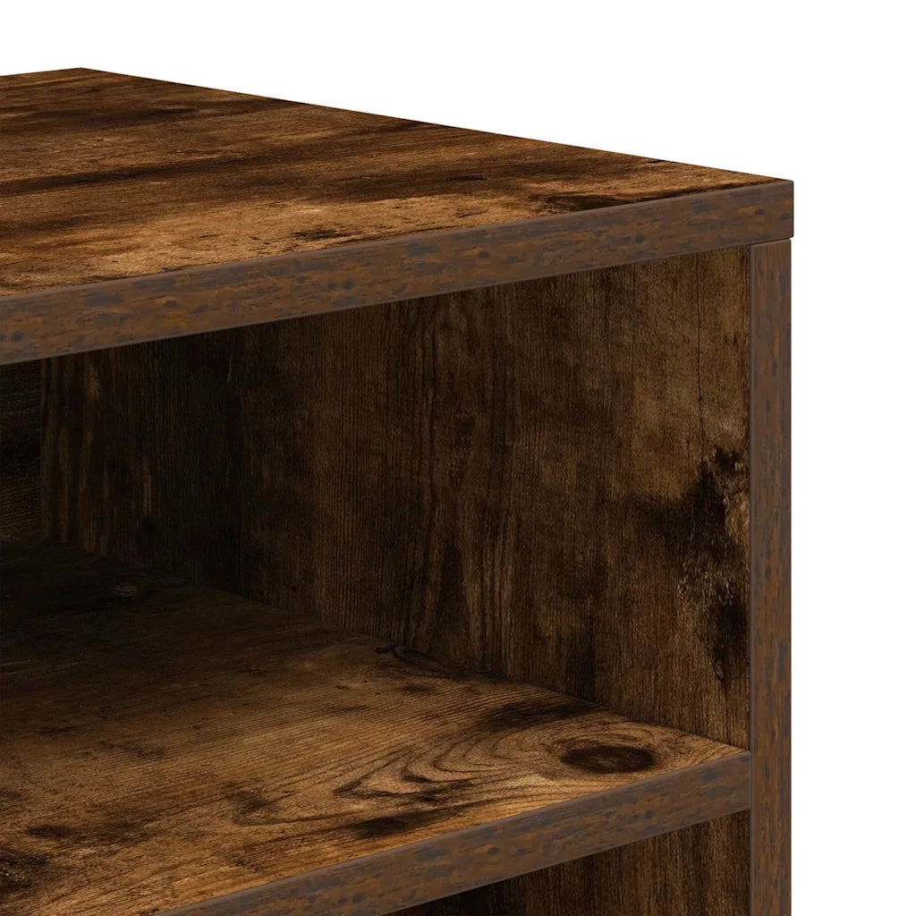 Libreria-Scaffale per Libri-Mobile di Stoccaggio Rovere Fumo 66x31x80 cm in Legno Multistrato