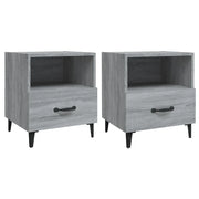 Set di 2 Comodini | Armadio da Notte | Mobiletto da notte Grigio Sonoma in Legno Multistrato