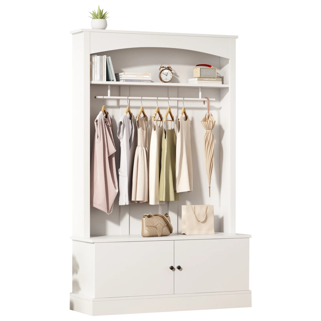 Mobile ingresso con panca; 1 barra appendiabiti; 2 vani e ripiano regolabile per ingresso; 120 Ã— 40 Ã— 190 cm