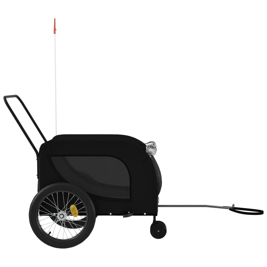 Rimorchio da Bici per Animali Nero Oxford e Ferro CFW2605195