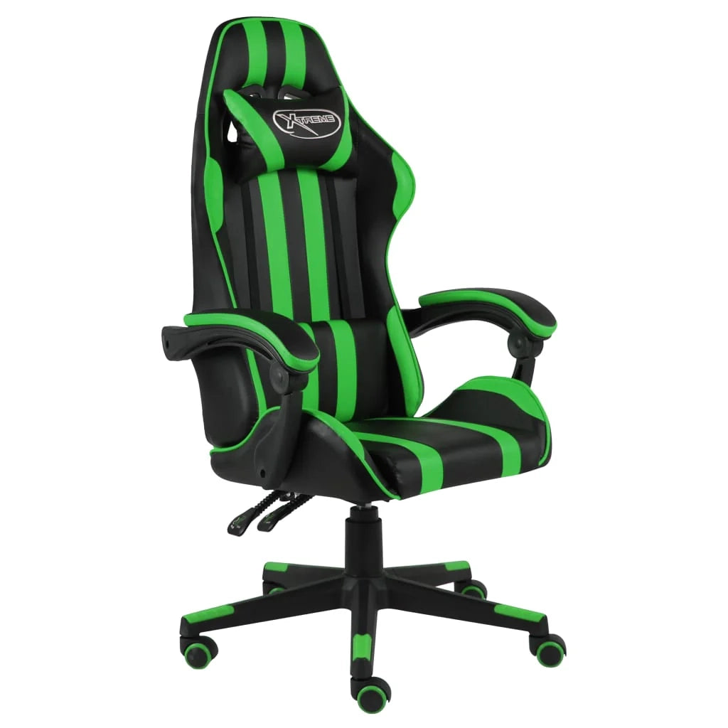 Sedia/seduta girevole da ufficio per uso al computer studio videogiochi e similpelle verde 02_0024227