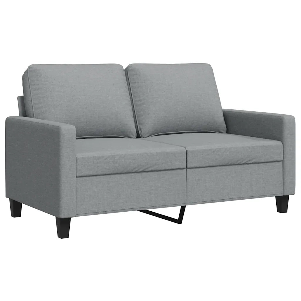 Divano a 2 Posti Grigio Chiaro 120 cm in Tessuto