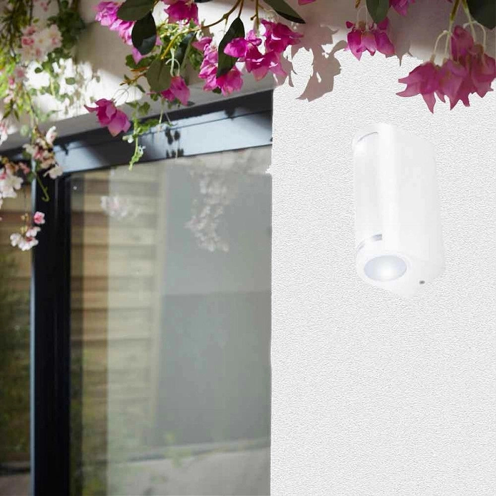 Trade Shop - Applique Esterno Per Parete Facciate Giardino Lampada Up&down Gu10 Ip54 Gn-wl062 - Bianco