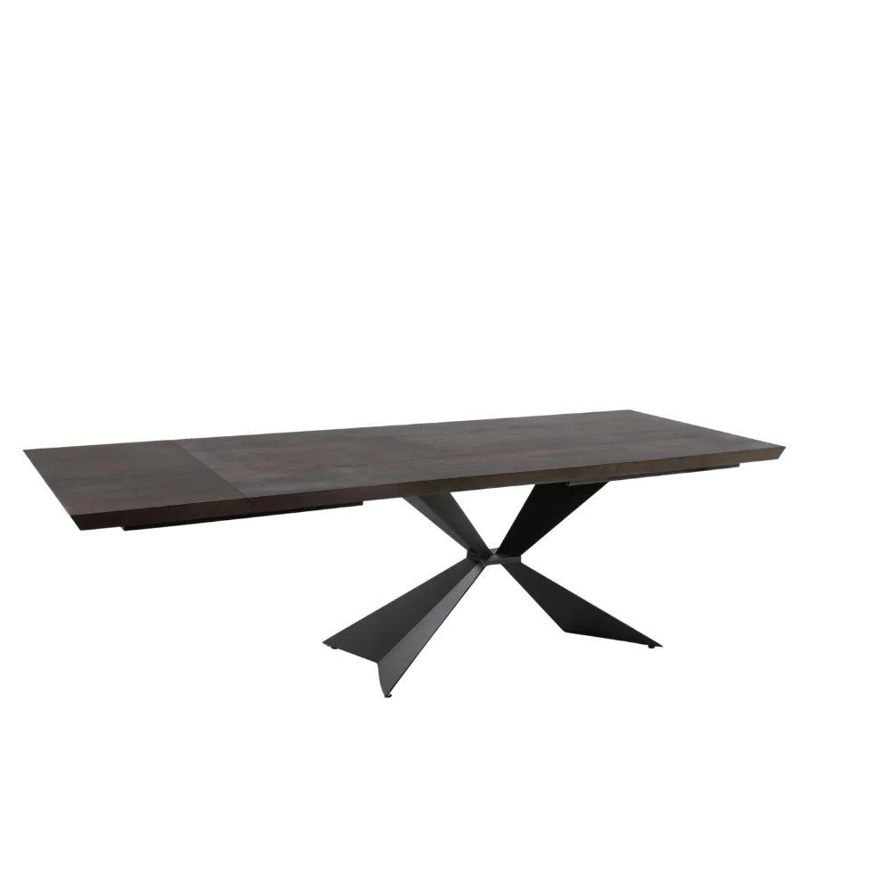 Tavolo da pranzo allungabile in legno impiallacciato rovere termocotto Taurus 200-300x100 cm fino a 12 posti Made in Italy | Duzzle