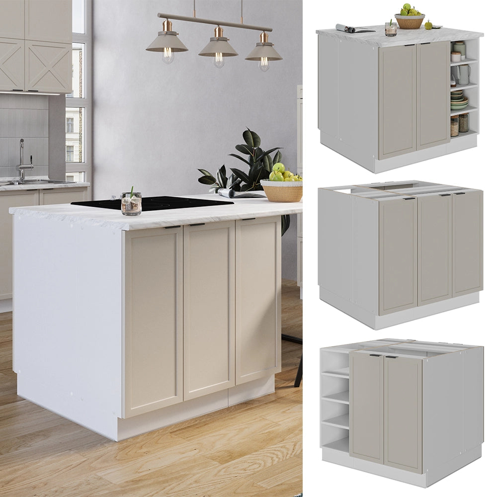 Vicco Isola cucina GrigioBeige 90 cm senza piano di lavoro