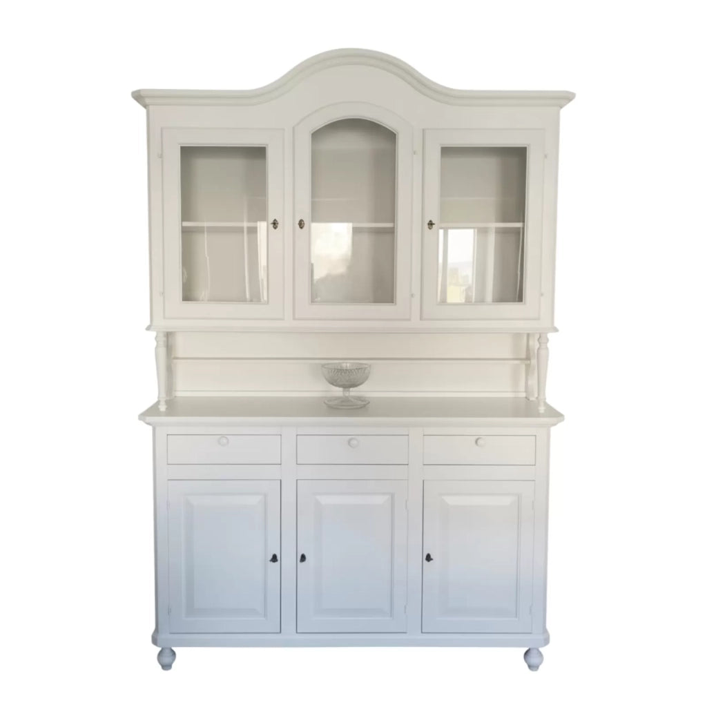 Cristalliera 3 porte bianca legno shabby chic l.150x43x215 (1508) - Mobili 2G