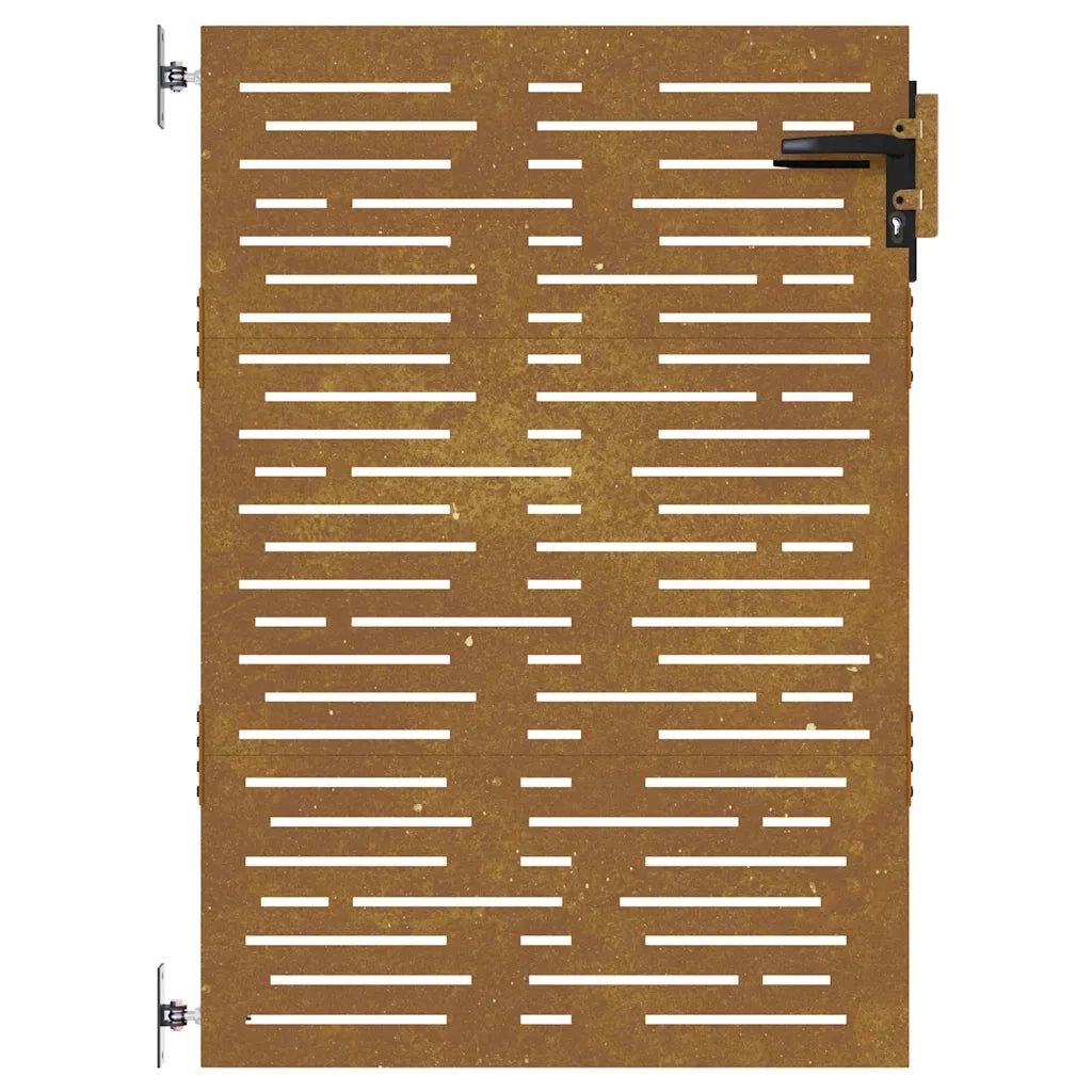 Cancello da giardino 85x150 cm in acciaio Corten design quadrato 153247