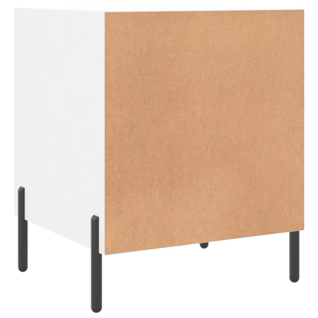 Comodino | Armadio da Notte | Mobiletto da notte Bianco 40x40x50 cm in Legno Multistrato