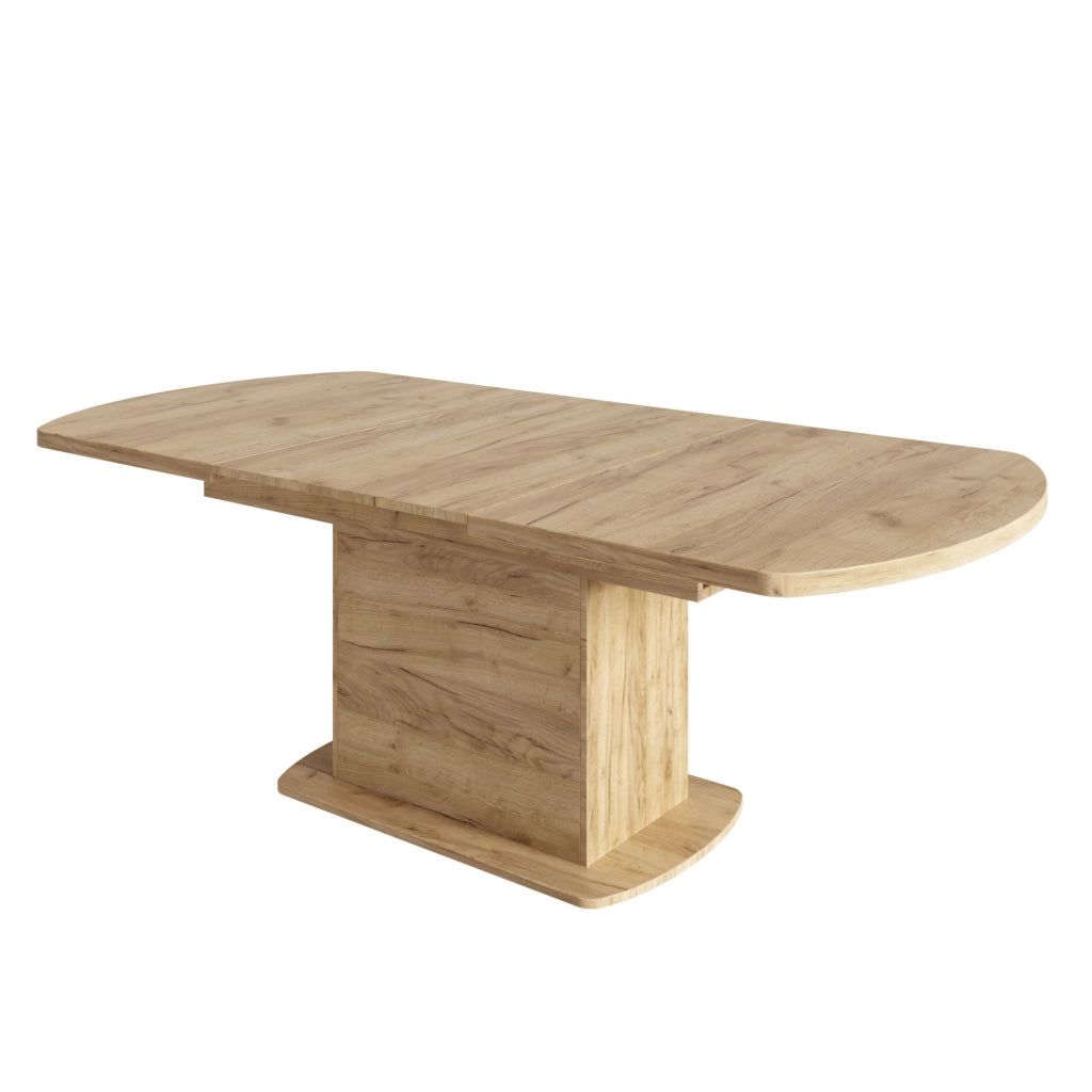 Tavolo da pranzo allungabile 140/200x80x75 cm con vani contenitore in truciolare naturale