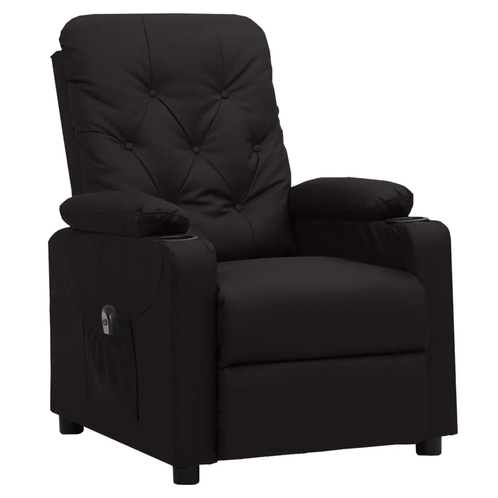 Poltrona | Sedia Relax Reclinabile Elettrica Nera in Similpelle