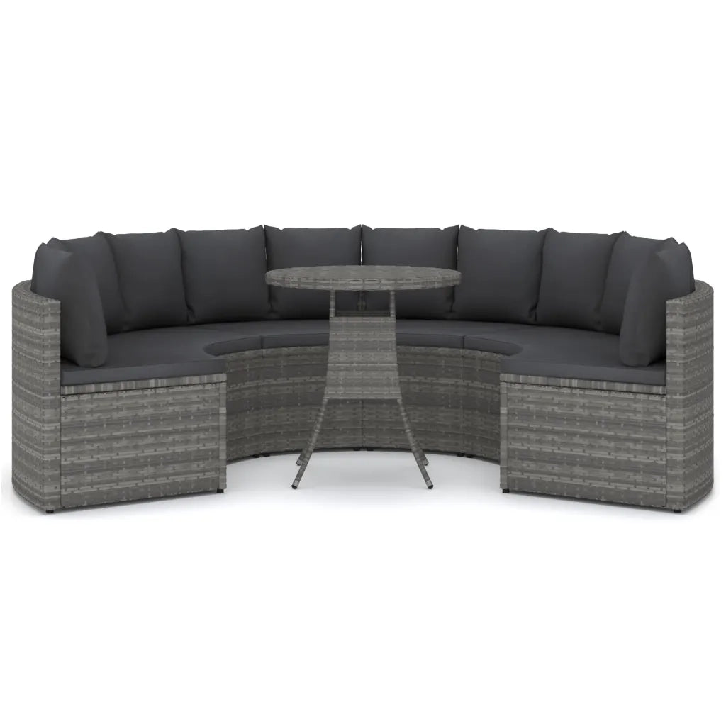 Set Divani da Giardino 7 pz con Cuscini in Polyrattan Grigio 3064891