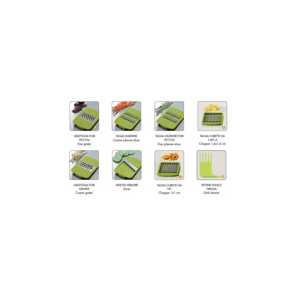 Trade Shop - Tagliaverdure 7 In 1 Frutta Trita Affetta Casa Cucina Verdure Taglia Tutto -