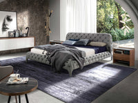 Comodino in noce con piano in vetro temperato