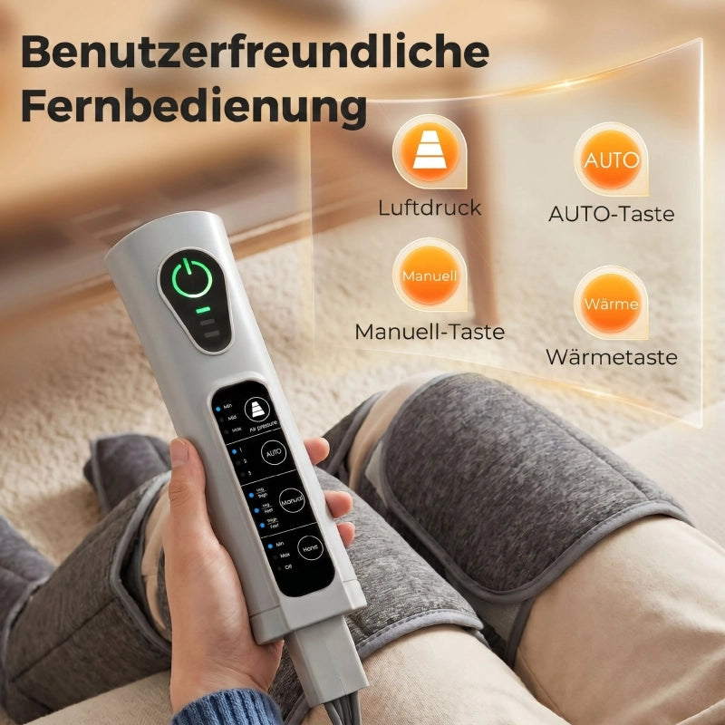 Massaggiatore per gambe con funzione riscaldante e di compressione, 3 modalit¨¤ automatiche e 3 livelli di intensit¨¤, massaggiatore per piedi e
