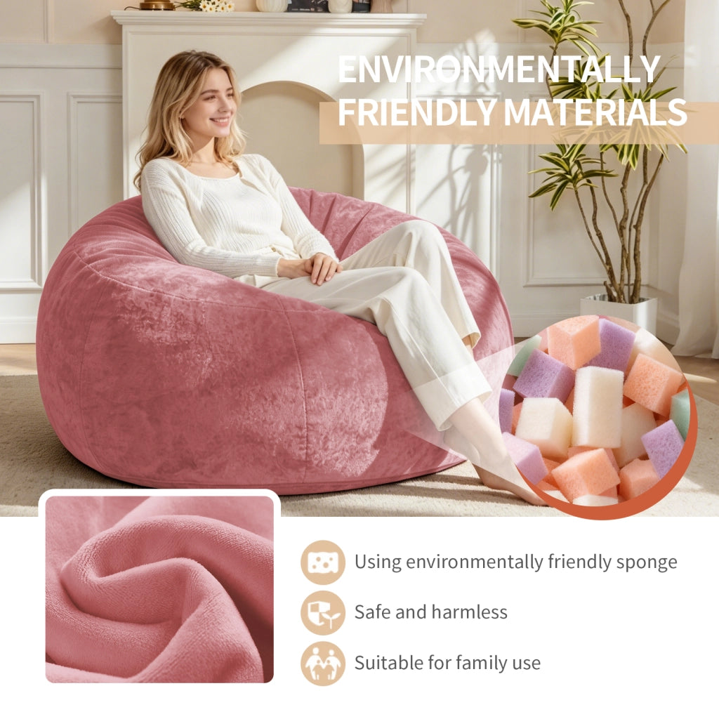 Pouf in spugna rosa con supporto che allevia la pressione e fodera lavabile per relax e ospiti 45.0 × 35.0 × 20.0 cm