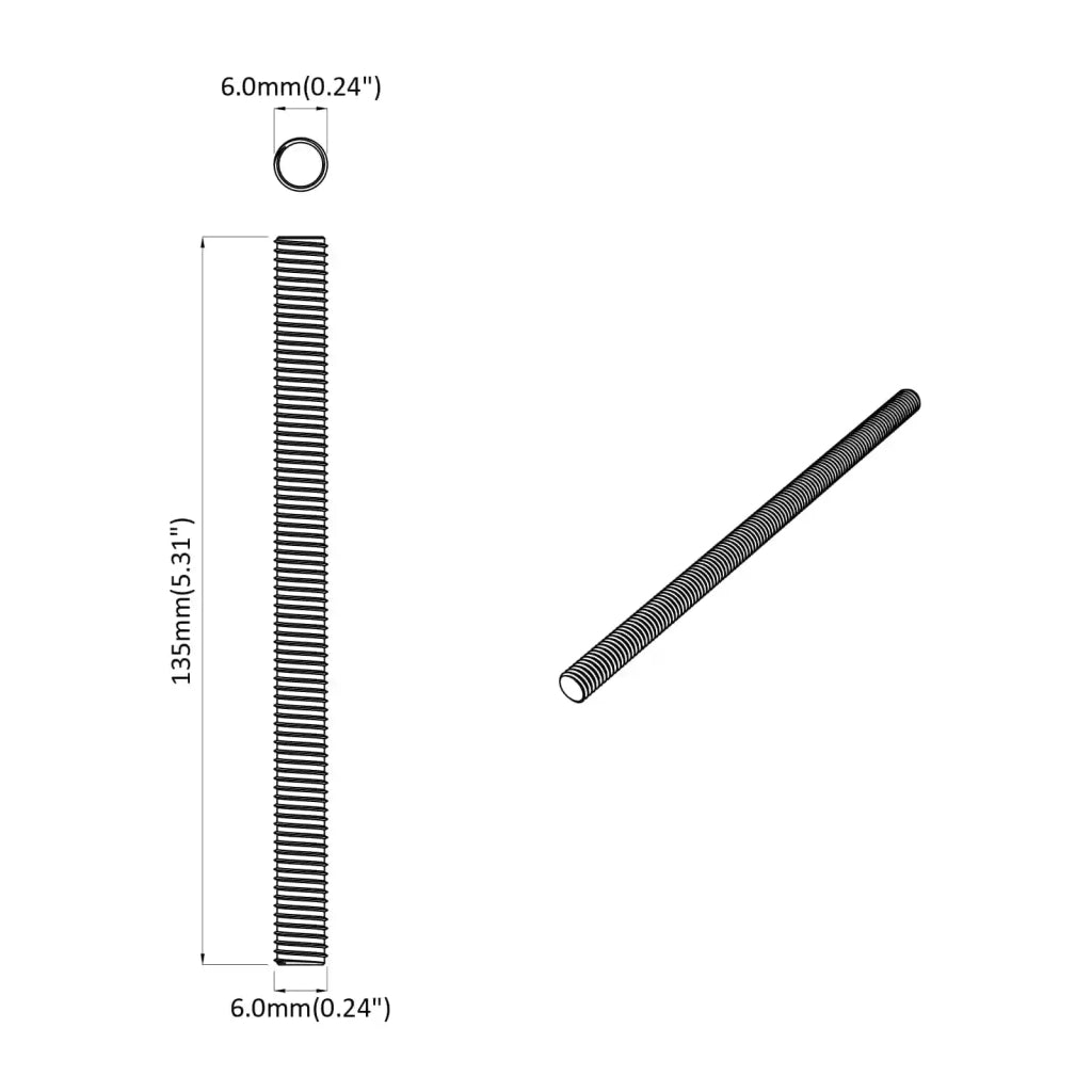 Asta Filettata 12 pz Argento 6 x 135 mm Acciaio CFW4549665