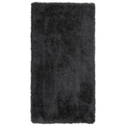 Tappeto Shaggy Tappeto a pelo lungo Solido Poliestere Nero Rettangolare 80 x 150 cm