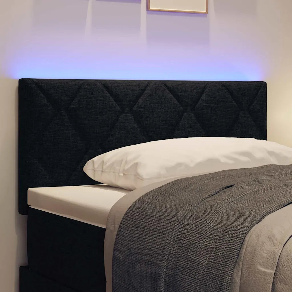 Testiera con luci a strisce a LED-Testata Regolabile Nero 90 cm Tessuto