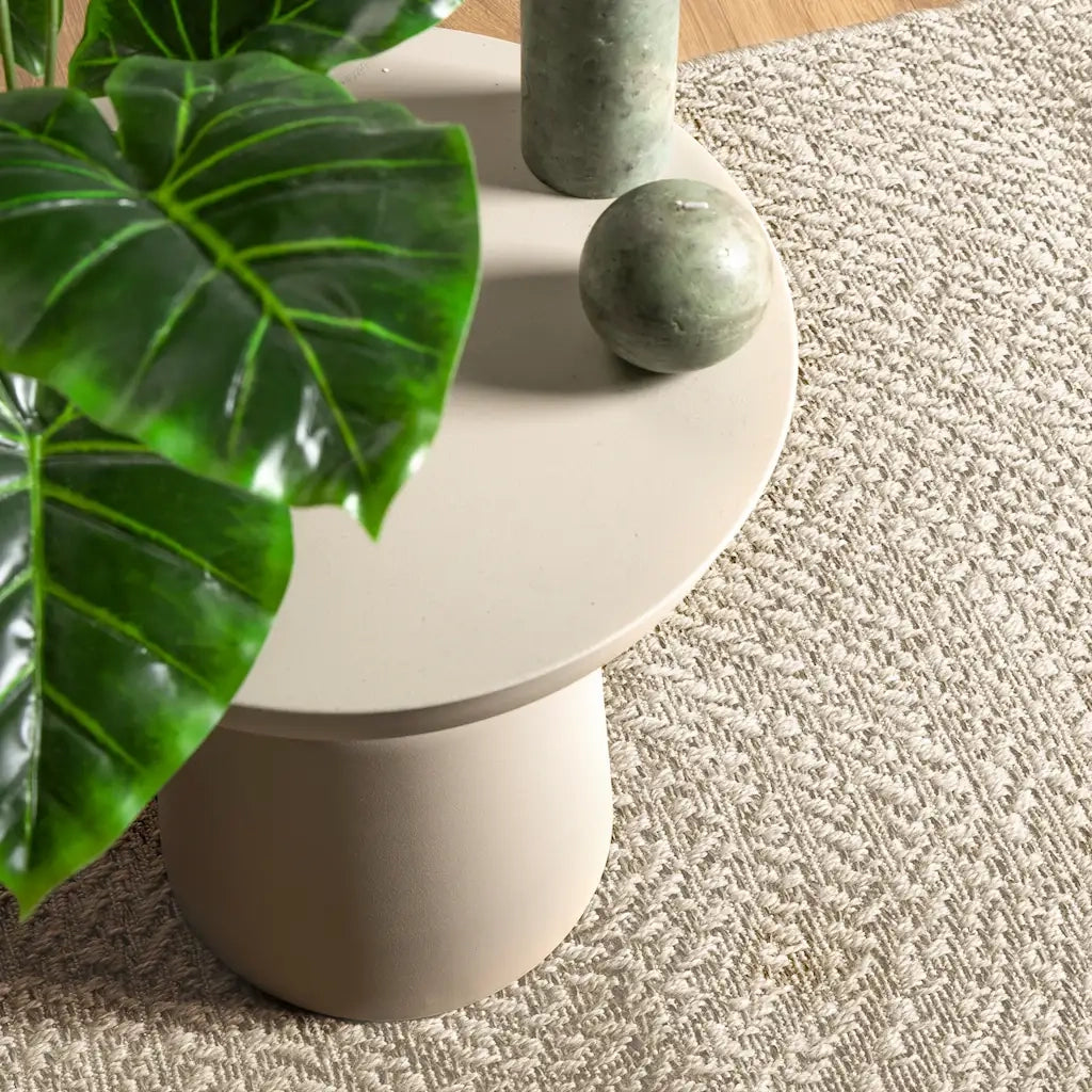 Tappeto ZIZUR Crema 140x200 cm Aspetto Iuta Interni ed Esterni 4010378