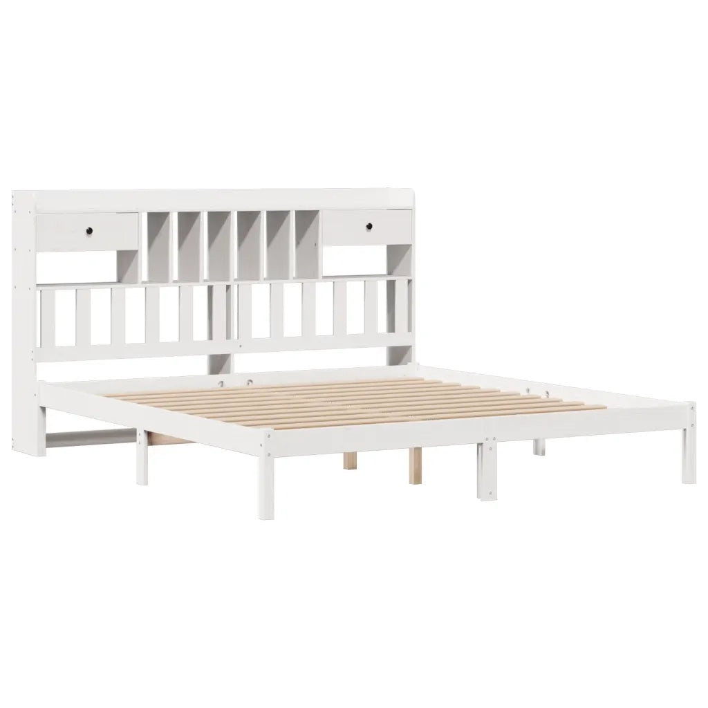 Giroletto con Libreria senza Materasso 180x200 cm in Legno Pino