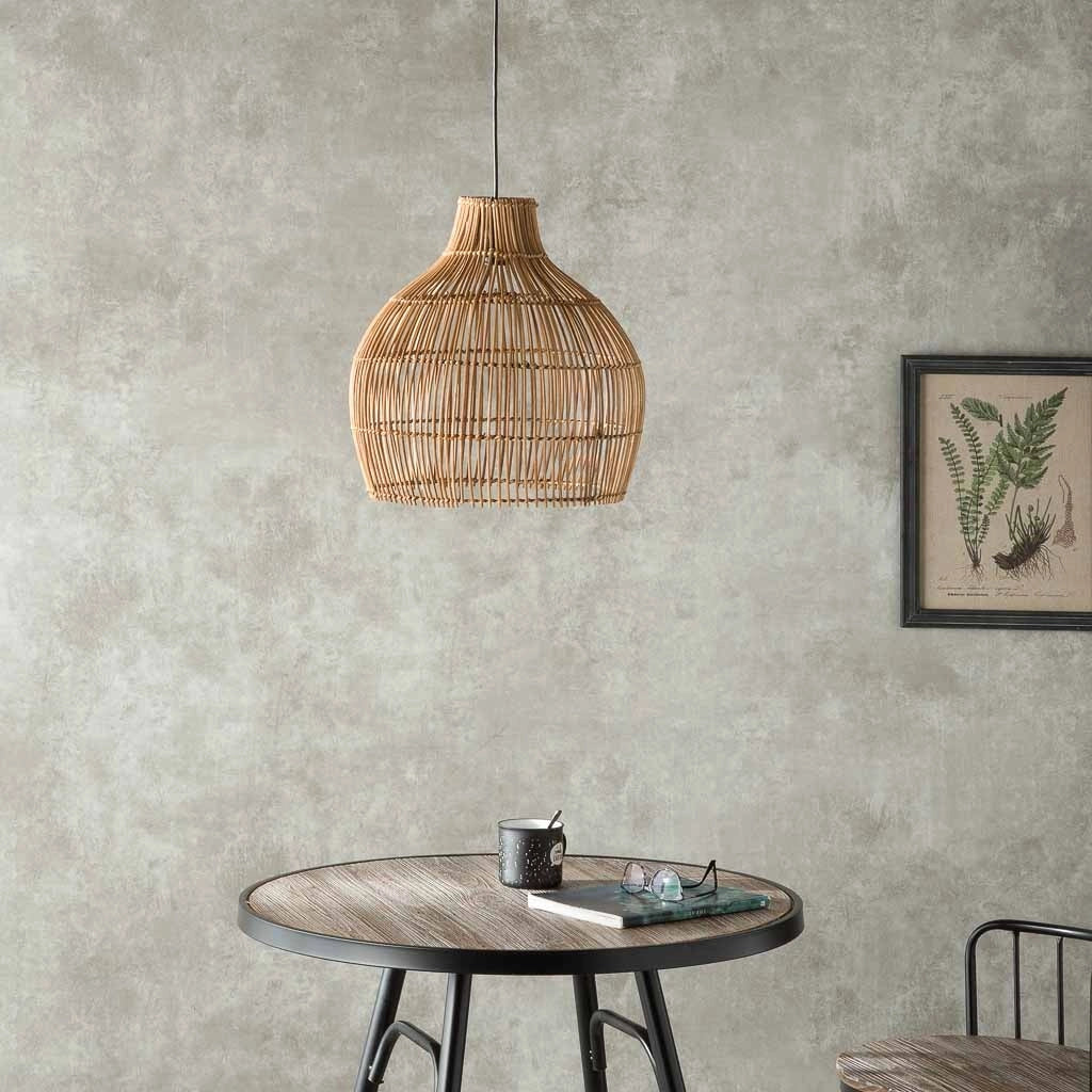 Plafoniera in rattan marrone 40x40x40h cm