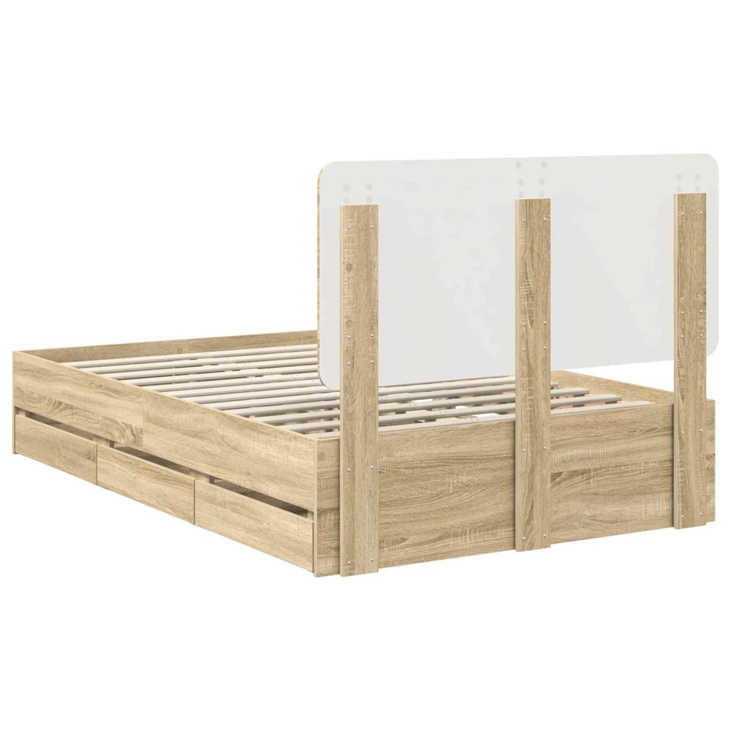 Struttura del letto con cassetto Rovere Sonoma 120 x 190 cm