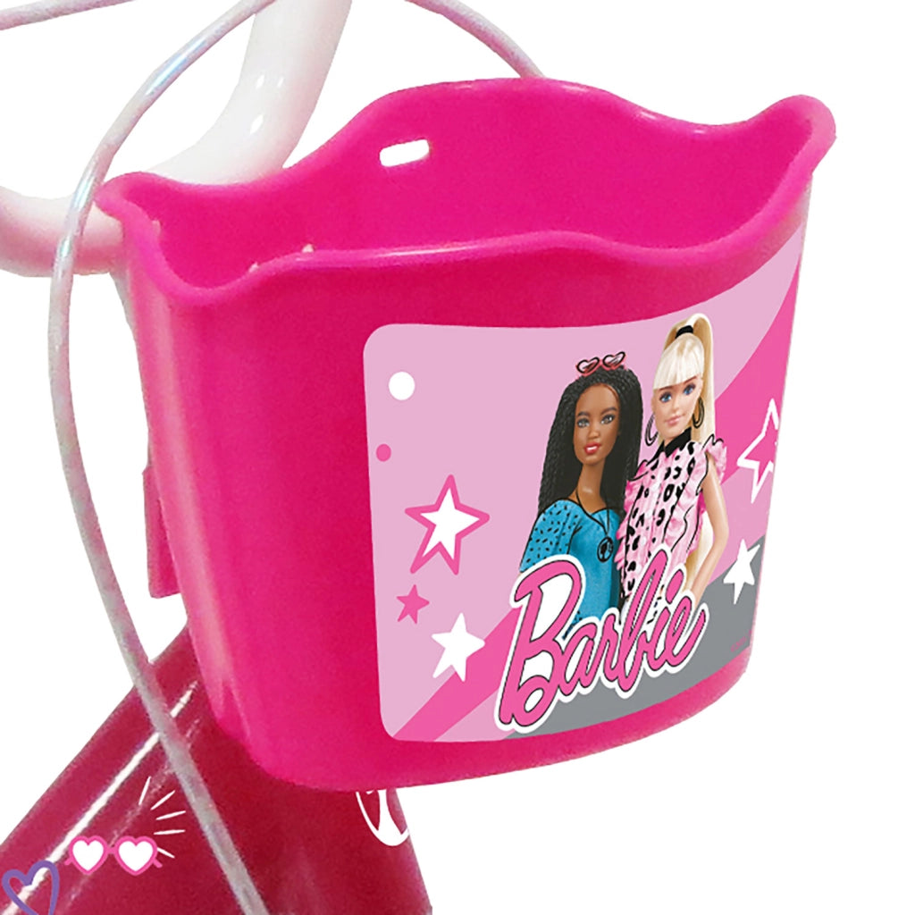 Bicicletta per Bambine 16" Barbie Freni Caliper e Stabilizzatori in Acciaio Hi-Ten Rosa