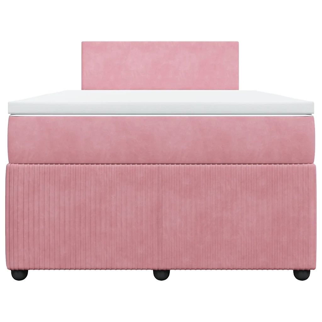 Giroletto a Molle con Materasso Rosa 120x200 cm in Velluto