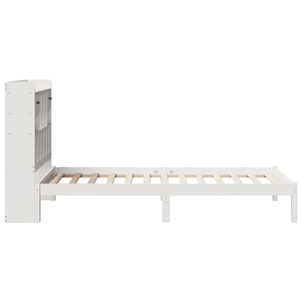 Letto Libreria senza Materasso Bianco 90x190 cm Massello Pino 3321613